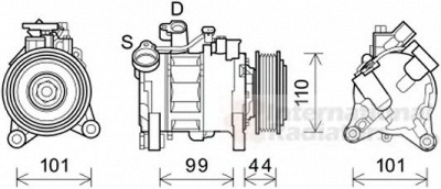 VAN WEZEL 0600k498 -  Компрессор, кондиционер